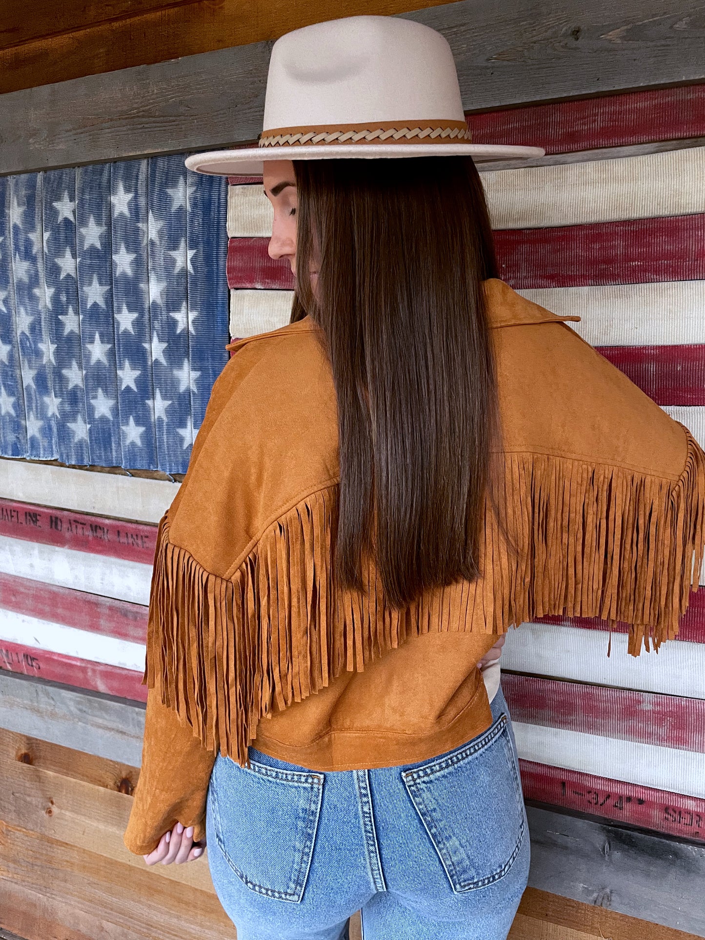 Camel Fringe Jacket